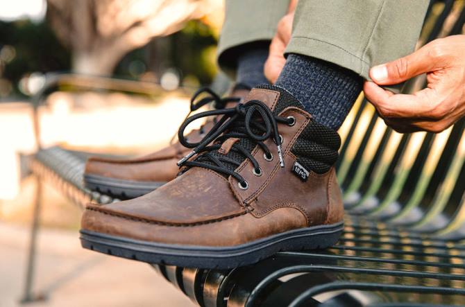 scarpe Lems stivale boulder in mezza pelle terra d'ombra uomini 8VZD63